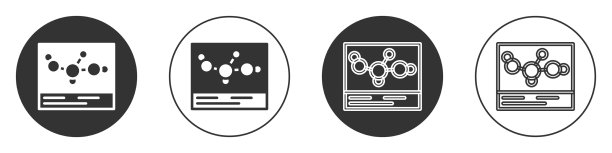 黑色化学式图标孤立在白色上图片下载