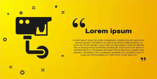 黑色摄像头图标隔离黄色图片下载