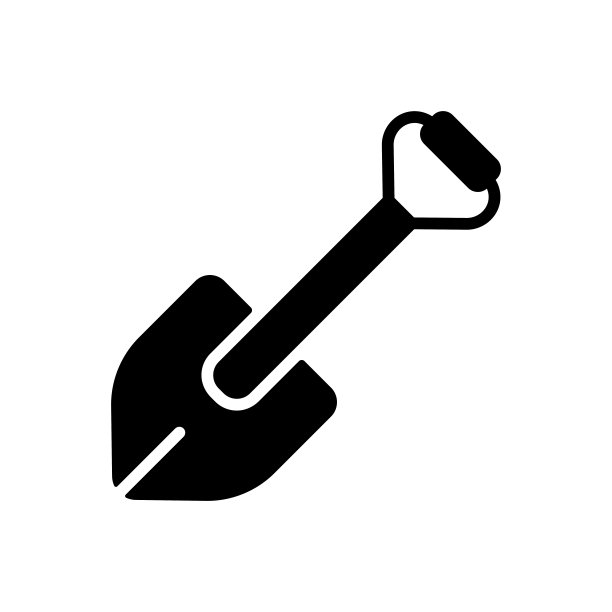 用于探险的露营铲子glyph图标矢量图图片下载