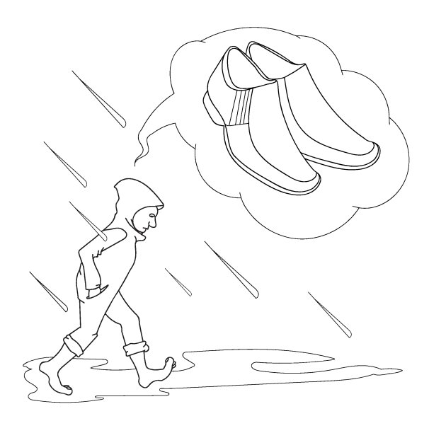 脱了鞋的人梦想着他需要好的鞋子图片下载