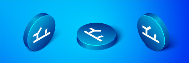 等距浴盆图标孤立在蓝色图片下载