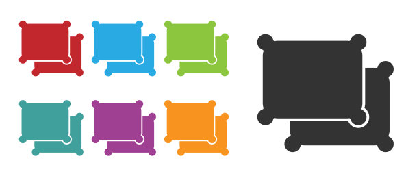 黑色矩形枕头图标孤立在白色图片下载