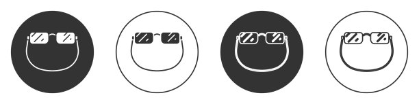 黑色眼镜图标孤立在白色背景图片下载