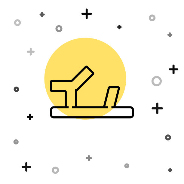 黑线炮鞋图标孤立在白色上图片下载