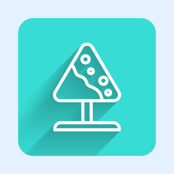 路牌白色线与雪崩图标隔离图片下载