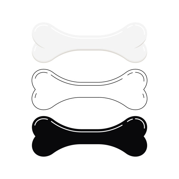 骨头狗或人的图标设置孤立在白色图片下载