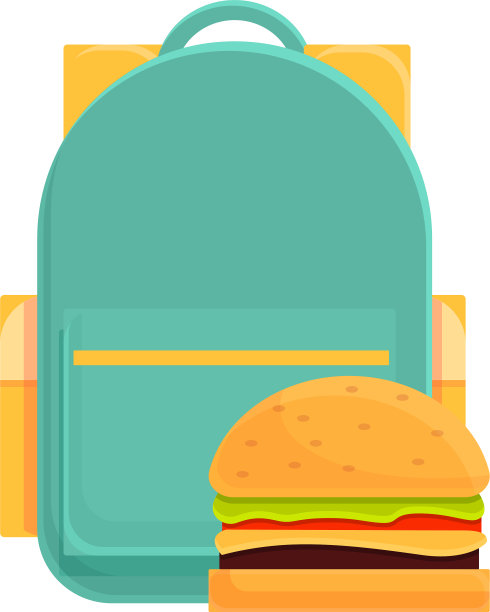 学生午餐图标卡通风格图片下载