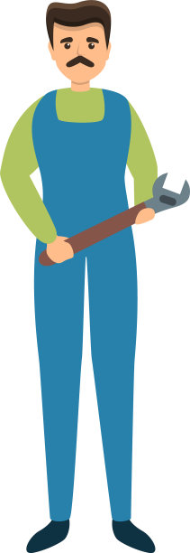 工人用扳手图标卡通风格图片下载