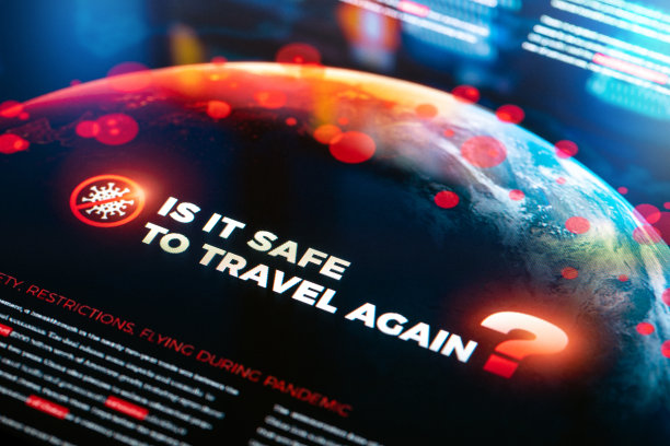 “再次旅行安全吗?”数字屏幕上的信息图表背景图片下载
