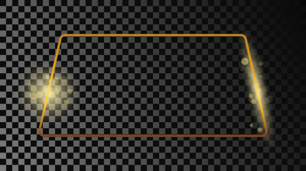 黄金发光圆形梯形框架图片下载