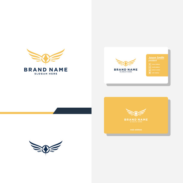 翅膀箭概念标志设计名片图片下载