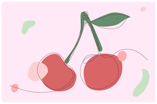 双樱桃背景矢量图片下载