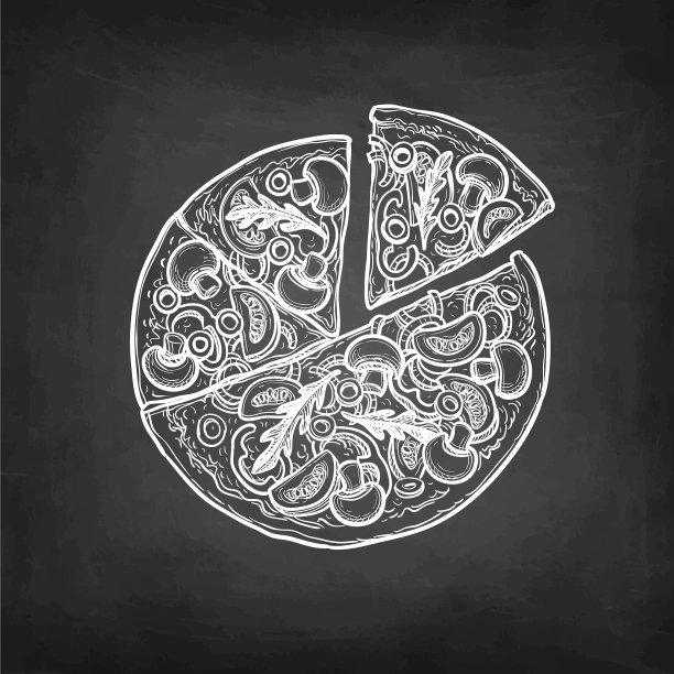 粉笔画的披萨图片下载