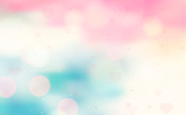 多彩的全景散景背景情人节-矢量图片下载