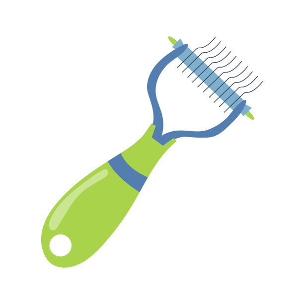 刷羊毛用锋利的牙齿孤立在白色的背景。动物皮毛的刷子。宠物配件。向量卡通插图。图片下载