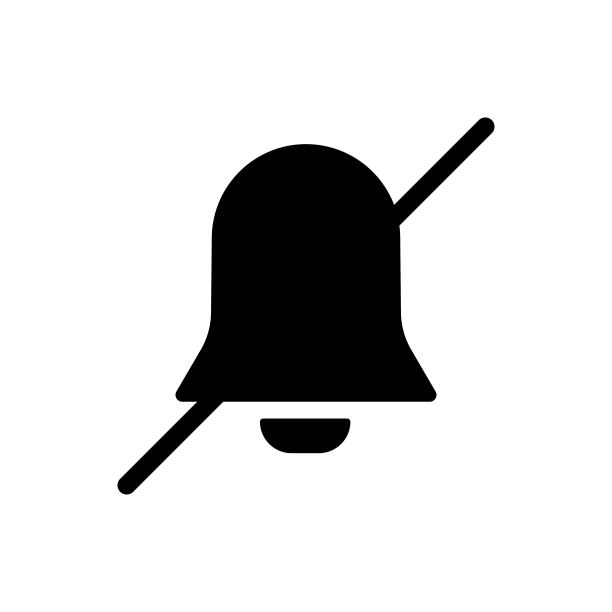 静音模式或通知铃实心黑线图标。新潮的平面风格孤立符号，可用于:插图，最小，标志，手机，应用程序，会徽，设计，网页，网站，ui，用户体验。向量EPS 10图片下载