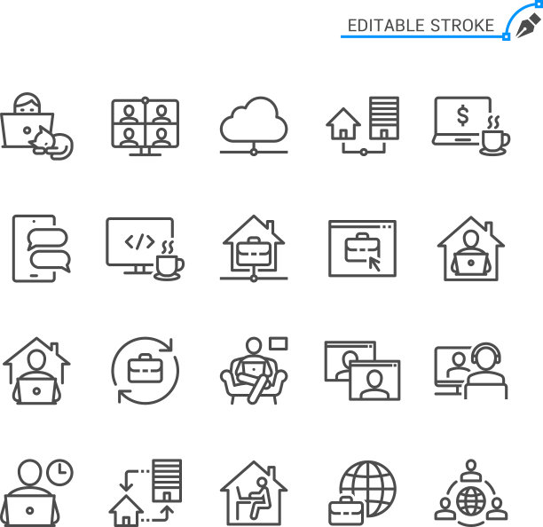 工作从home line图标可编辑的笔触图片下载