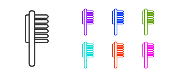 黑线宠物药瓶医疗图标隔离在白色背景上。给动物用的处方药。设置图标丰富多彩。向量图片下载