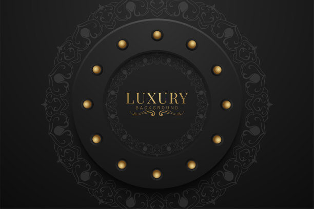 黑色的背景与剪纸层和金色闪烁的线条图片下载