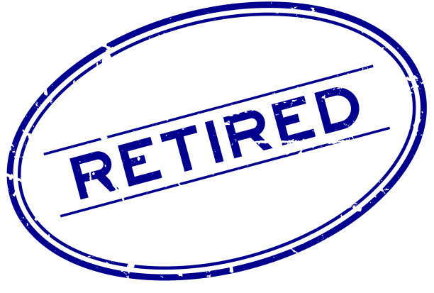 垃圾蓝退休字椭圆形橡皮印章印章图片下载