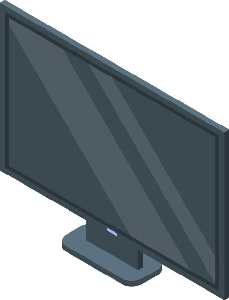 舒适的家庭电视机图标等距风格图片下载