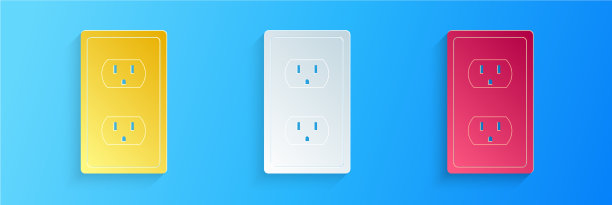 美国剪纸插座图标图片下载