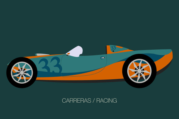 复古现代赛车，完全可编辑图片下载