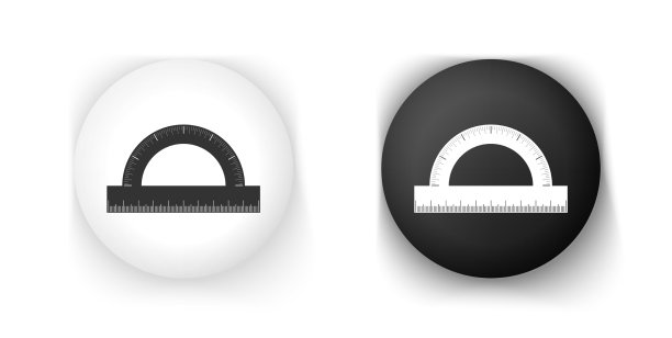 黑白量角器格栅测量图片下载