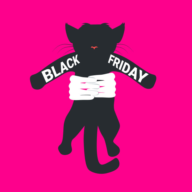 牵手猫黑色星期五促销图片下载