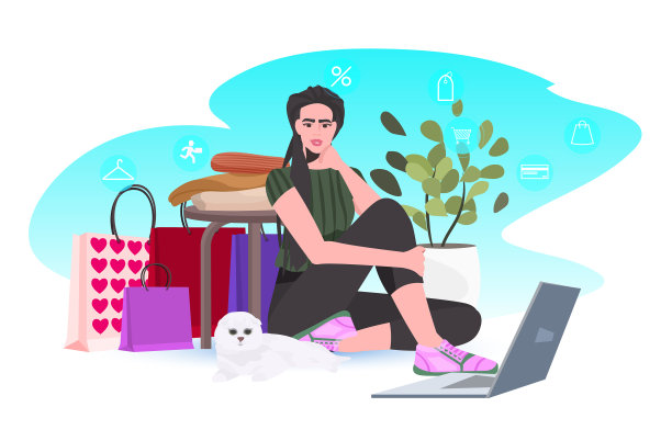 女人用笔记本电脑选择和购买商品黑色图片下载