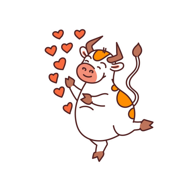 白色情人牛-中国新年的象征或标志图片下载