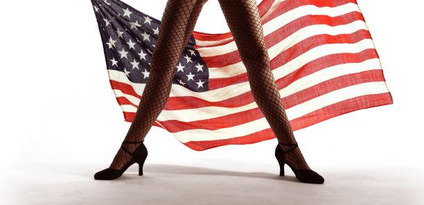 舞者腿部与美国国旗图片下载