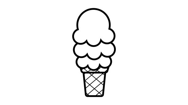 冰淇淋贴纸或徽章冰淇淋蛋筒图标图片下载