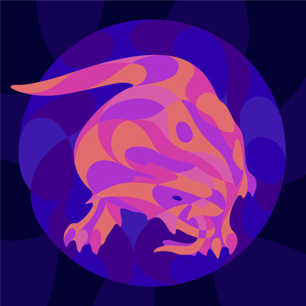 画着闪亮的霓虹色的怪物蜥蜴图片下载