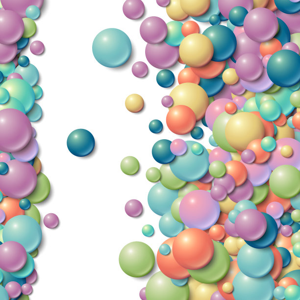 背景框架与散落的凌乱发光的橡胶球图片下载