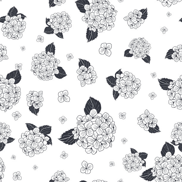 无缝图案手绘黑白圆图片下载