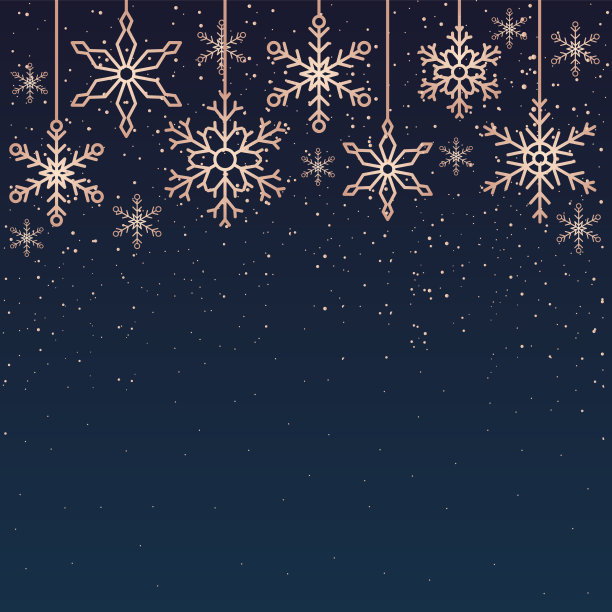 雪花快乐新年节日贺卡图片下载