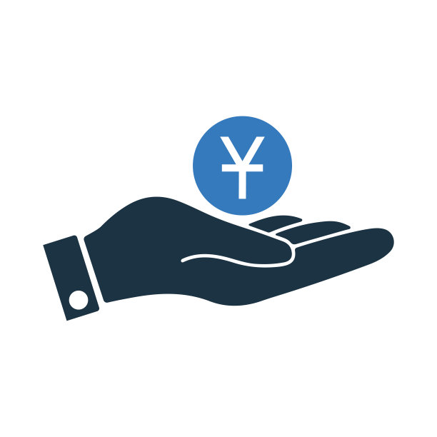手，中国，人民币，货币图标。在白色背景上分离的字形向量。图片下载
