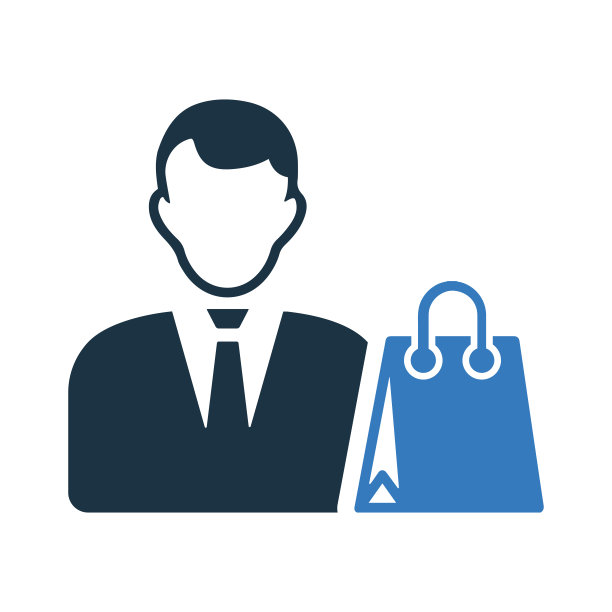 买，购物顾客的图标。在白色背景上孤立的符号向量。图片下载