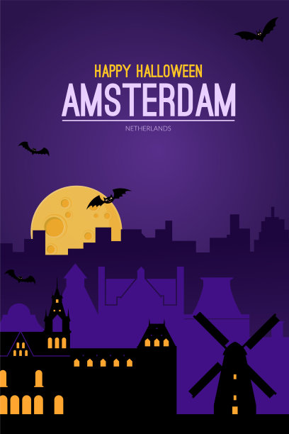 荷兰阿姆斯特丹万圣节背景图片下载