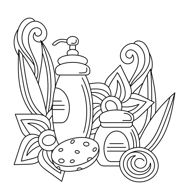 身体护理美容。矢量手绘涂鸦卡通对象图片下载