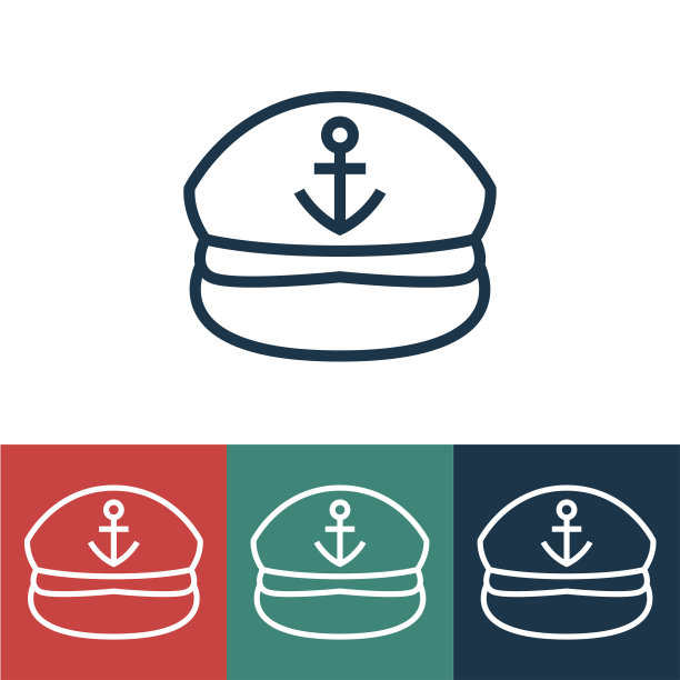 线图标与海员帽图片下载