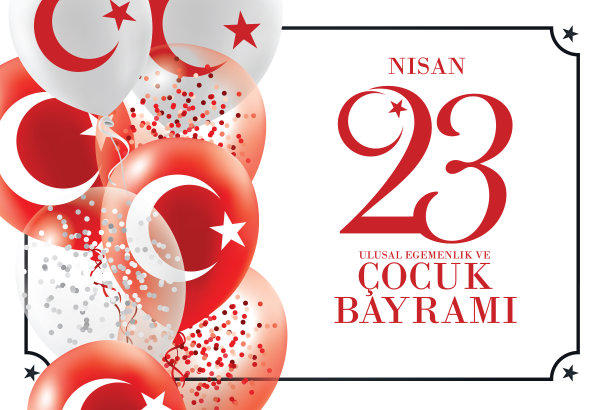 矢量插画的cocuk baryrami 23 nisan，翻译:土耳其4月23日国家主权和儿童节，平面设计以土耳其节日，儿童图标，儿童标志。图片下载