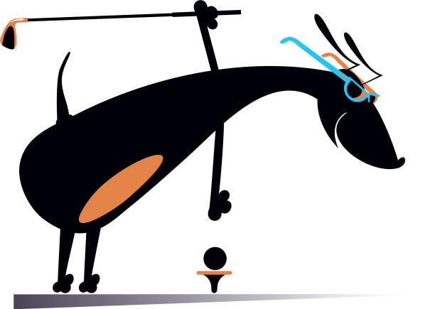 卡通狗打高尔夫图片下载