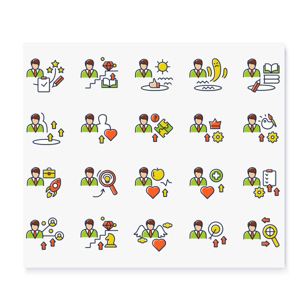 个人成长颜色图标集图片下载