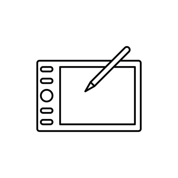 手绘笔平板装置单隔离图片下载