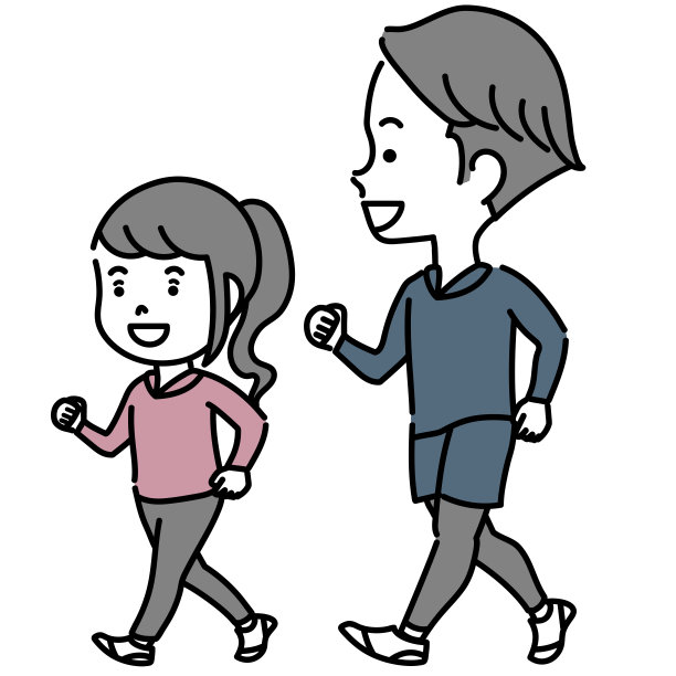 父母和孩子在外面散步的插图图片下载