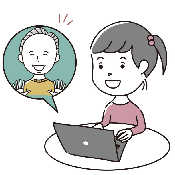 一个女孩喜欢和她的爷爷在网上聊天图片下载