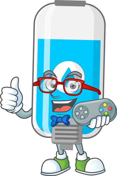 墙壁洗手液天才玩家吉祥物设计图片下载