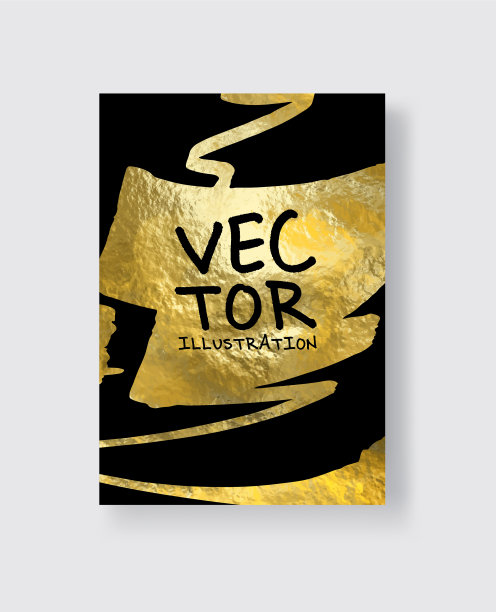 小册子的黑色和金色设计模板图片下载